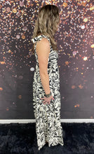 Load image into Gallery viewer, Black floral square neck dress
