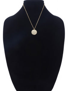 Gold disc pendant necklace