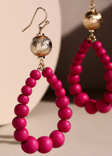 Fuchsia tear drop earrings