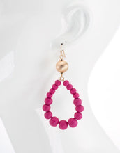 Load image into Gallery viewer, Fuchsia tear drop earrings