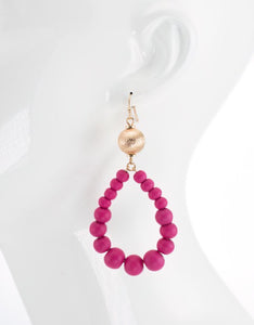 Fuchsia tear drop earrings