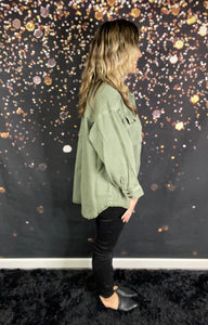 Olive jacket w/cargo pockets