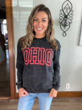 Load image into Gallery viewer, Ohio Red Puff Vintage Washed Crewneck