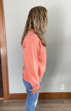 Load image into Gallery viewer, Orange Acid Wash Half Zip Pullover