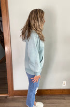 Load image into Gallery viewer, Ash Blue Washed Half-Zip Hoodie