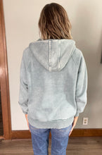 Load image into Gallery viewer, Ash Blue Washed Half-Zip Hoodie