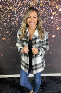 Black plaid shacket