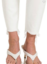 Load image into Gallery viewer, White Zenana button fly raw hem skinny pants