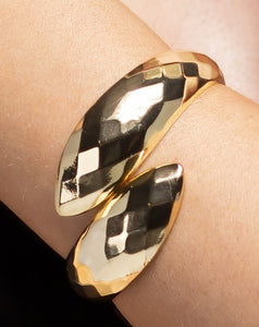 Gold abstract cuff bracelet