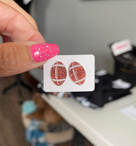 Football glitter earrings