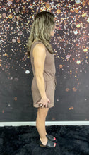 Load image into Gallery viewer, Light brown romper w/drawstring waist