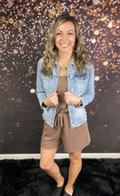 Load image into Gallery viewer, Light brown romper w/drawstring waist