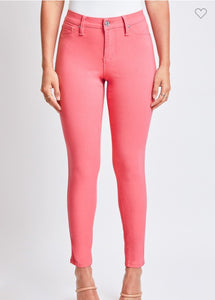 Shell pink hyper stretch skinny pants