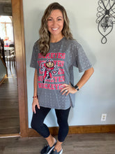 Load image into Gallery viewer, Buckeyes Rhinestone Oversized Tee