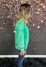 Load image into Gallery viewer, Kelly green acid wash exposed seam sweatshirt