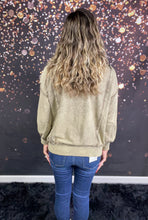 Load image into Gallery viewer, Mocha acid wash exposed seam sweatshirt