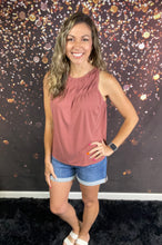 Load image into Gallery viewer, Rosy Gathered Neck Sleeveless Top