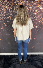 Load image into Gallery viewer, Taupe collared short sleeve top