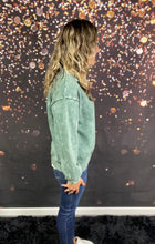 Load image into Gallery viewer, Dark green vintage wash 1/4 zip up