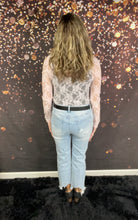 Load image into Gallery viewer, Light pink floral mesh top
