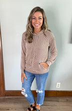 Load image into Gallery viewer, Mocha ribbed hoodie