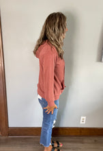 Load image into Gallery viewer, Rust ribbed hoodie