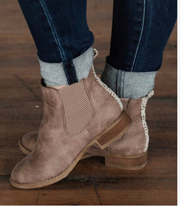 Very G beige slip on bootie