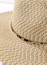 Load image into Gallery viewer, Woven Panama hat w/animal print band