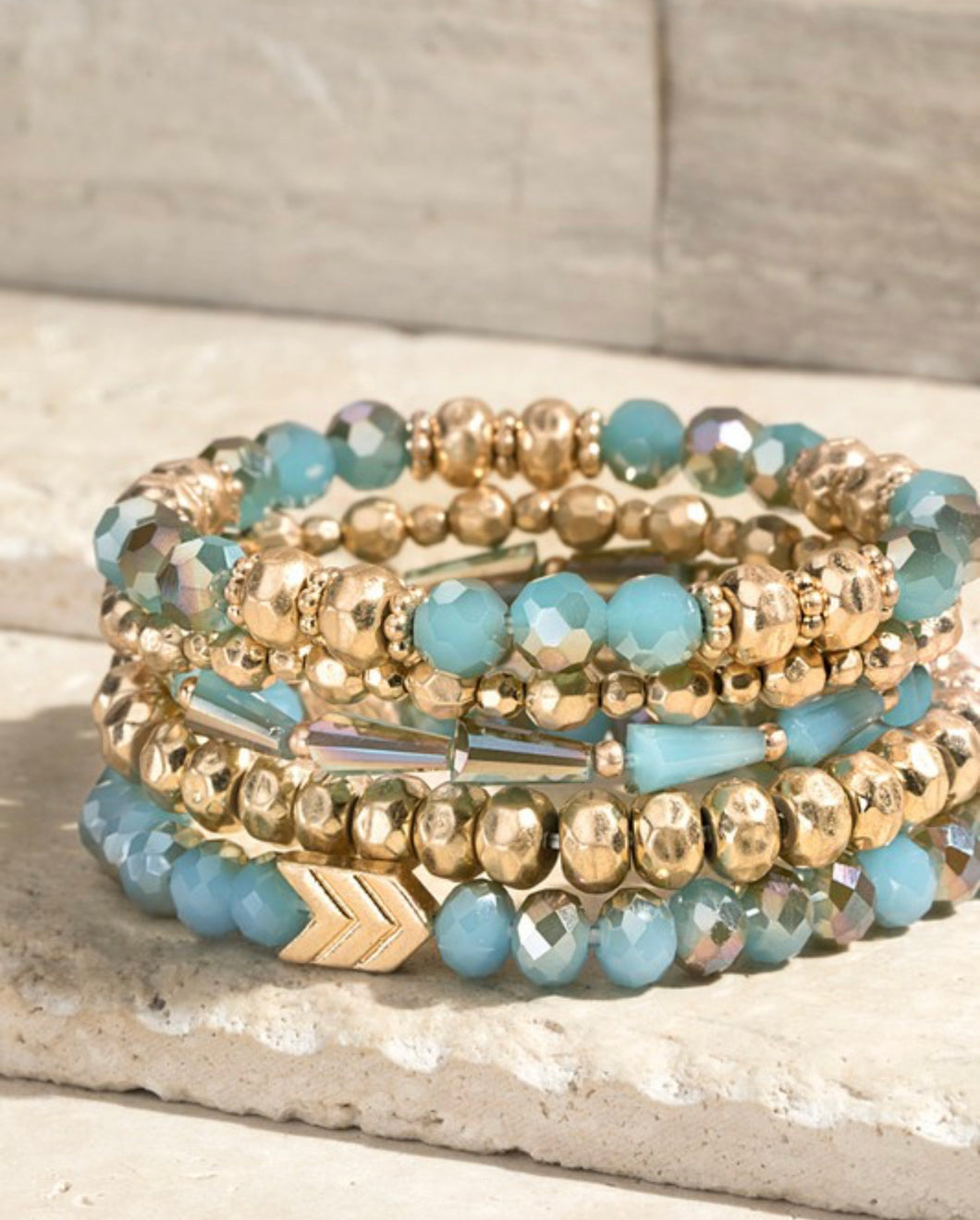 Turquoise layered bracelets