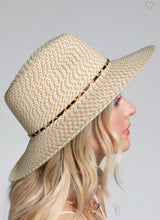 Load image into Gallery viewer, Woven Panama hat w/animal print band